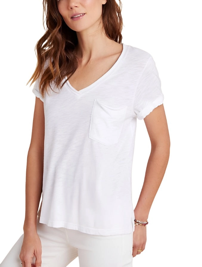 TLA  V-Neck Tee Shirt with Pocket and Plus