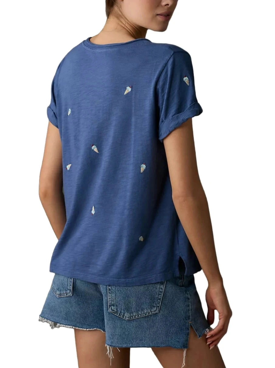 TLA  V-Neck Tee Shirt with Pocket and Plus