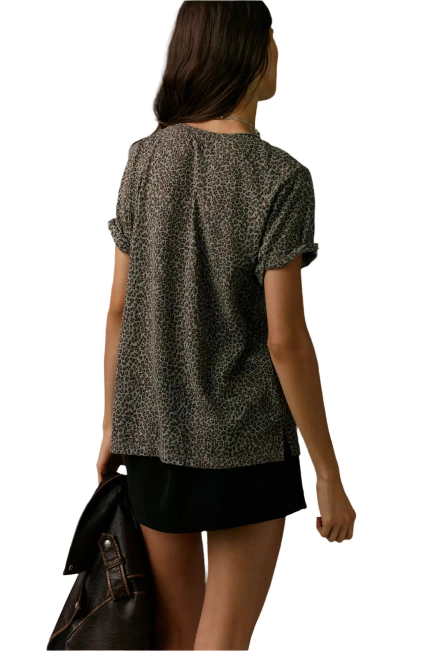 TLA  V-Neck Tee Shirt with Pocket and Plus