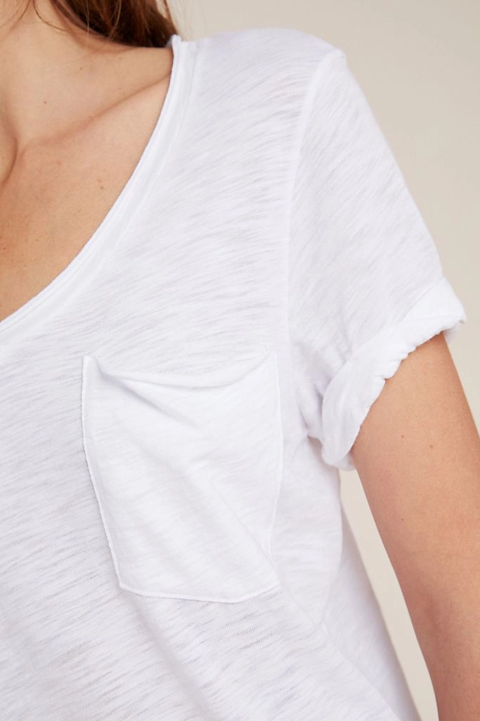 TLA  V-Neck Tee Shirt with Pocket and Plus