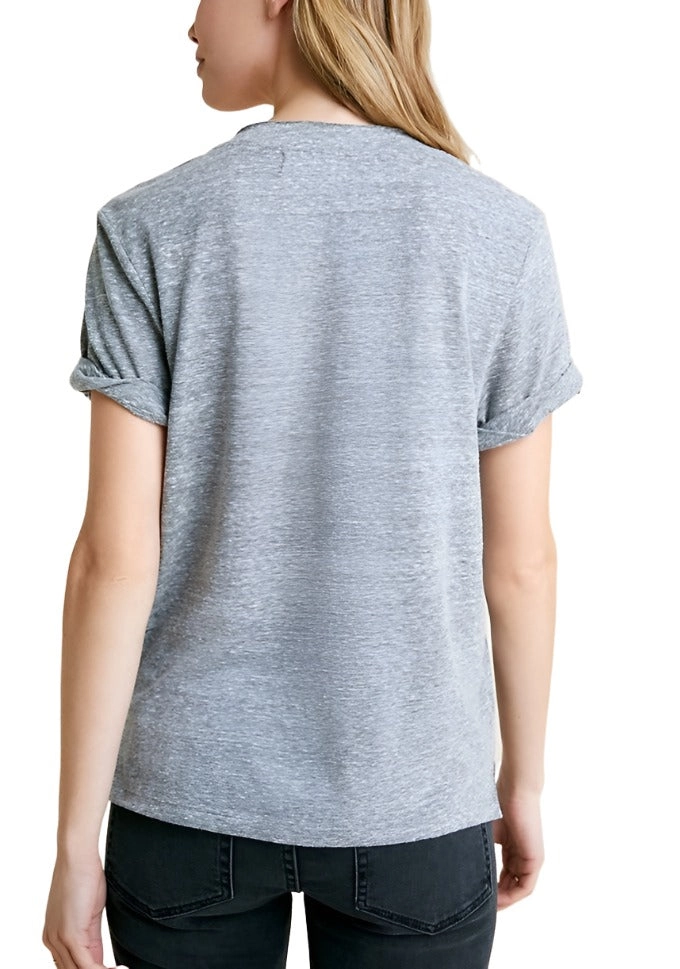 TLA  V-Neck Tee Shirt with Pocket and Plus