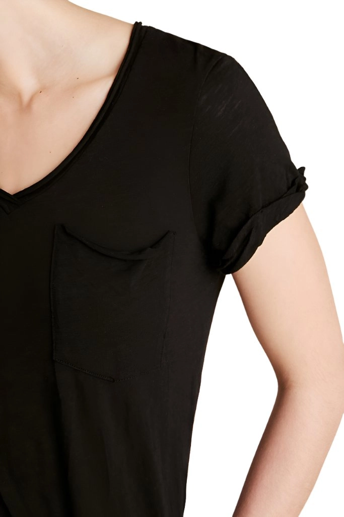 TLA  V-Neck Tee Shirt with Pocket and Plus