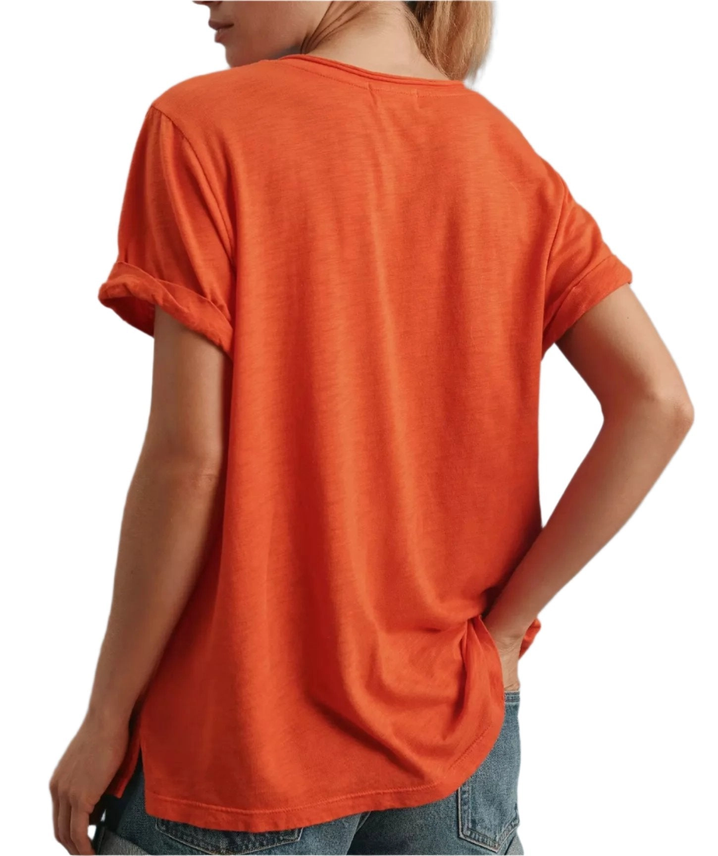 TLA  V-Neck Tee Shirt with Pocket and Plus