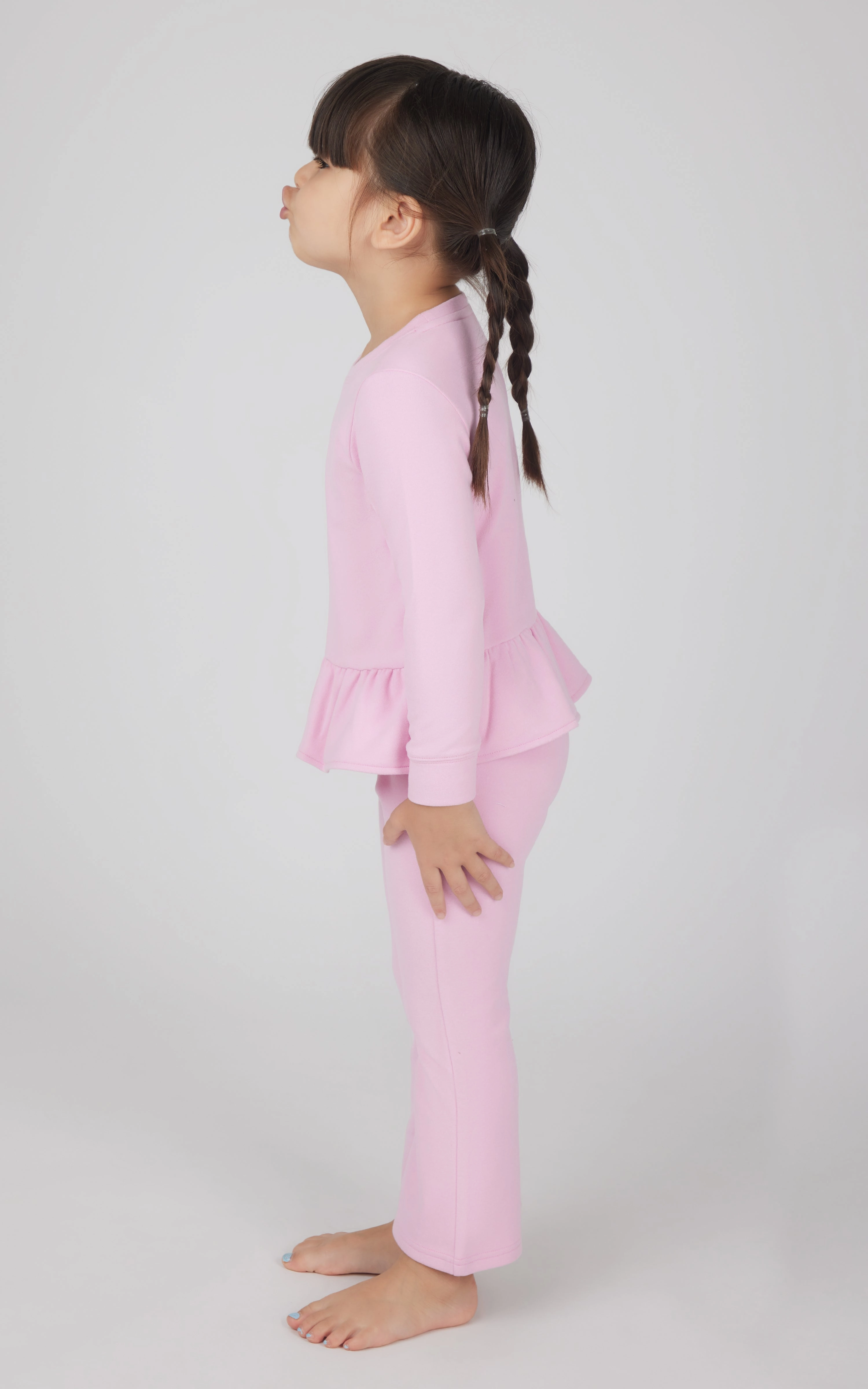 Toddler 2 PC Melange Pullover Top and Flare Leg Pant