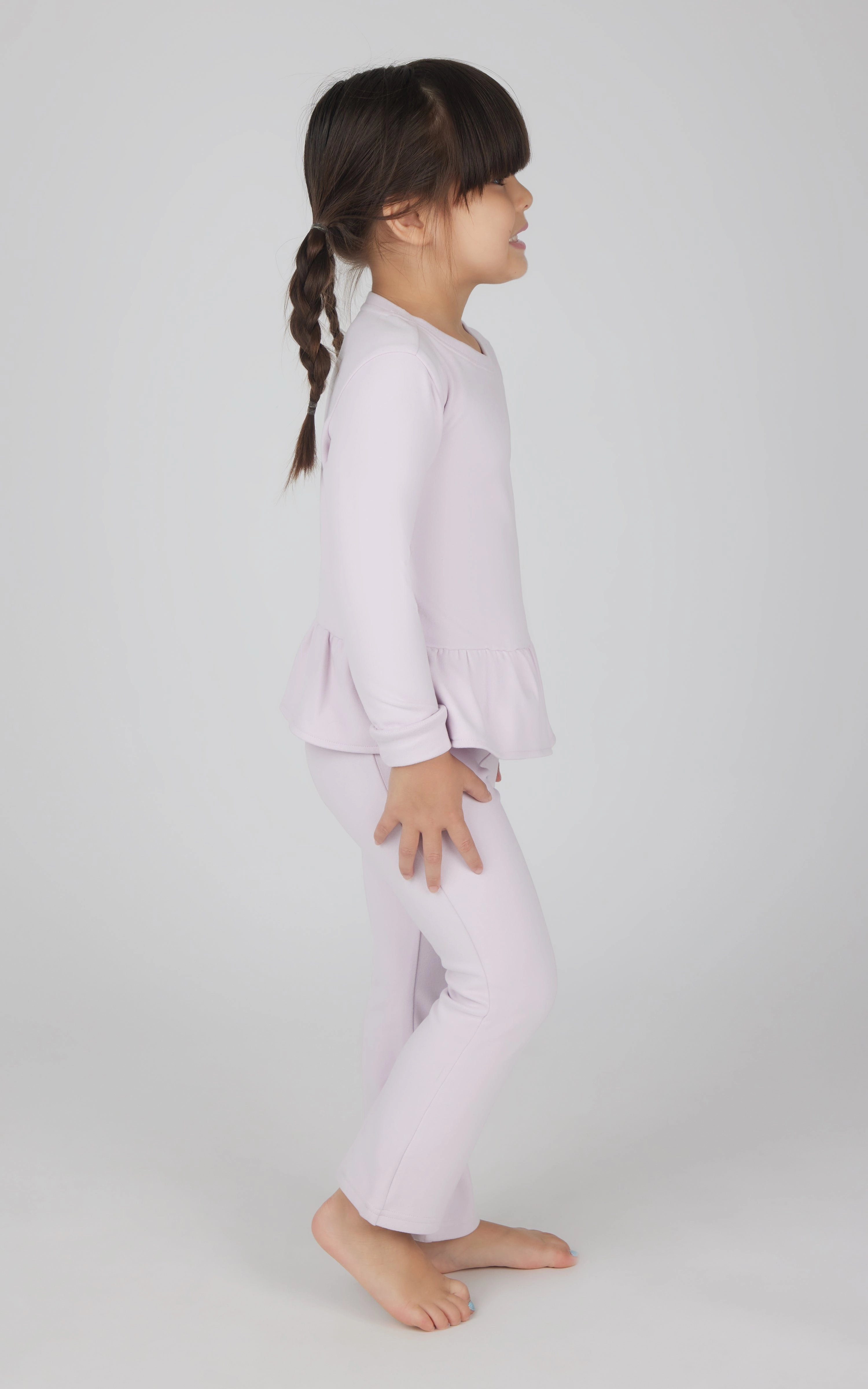 Toddler 2 PC Melange Pullover Top and Flare Leg Pant