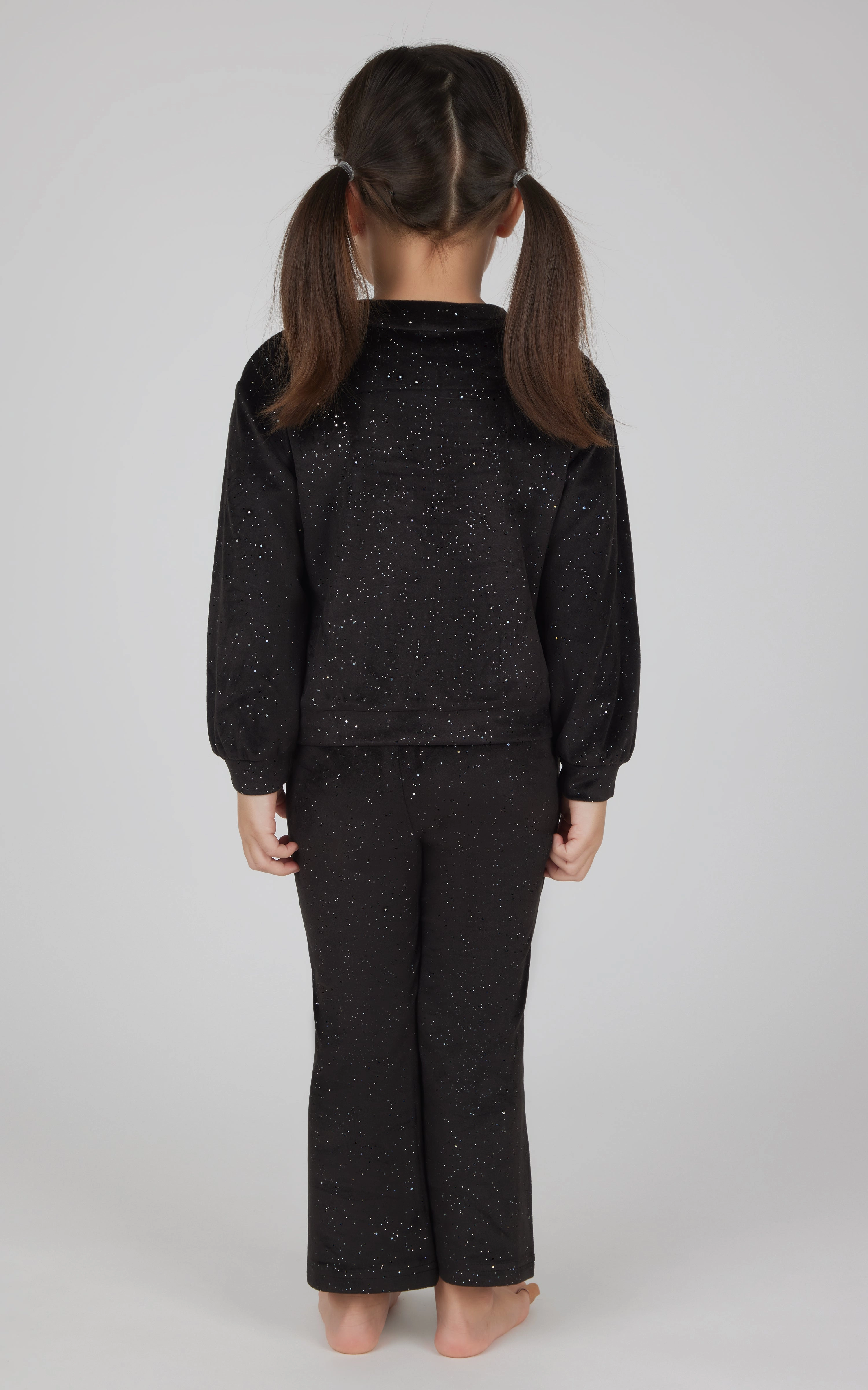 Toddler 2 PC Speckled Velour Crew Neck Top and Flared Leg Pant