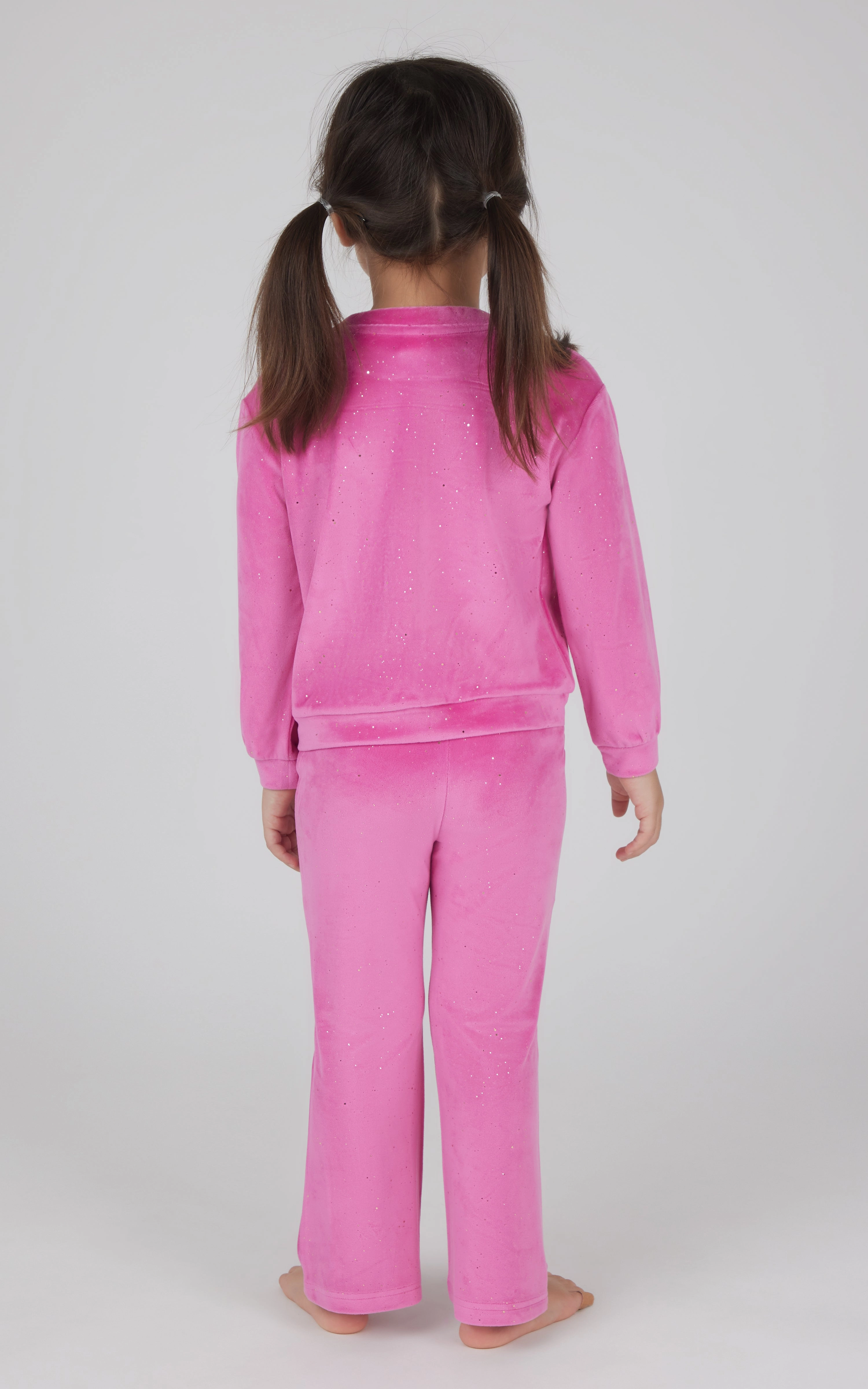 Toddler 2 PC Speckled Velour Crew Neck Top and Flared Leg Pant