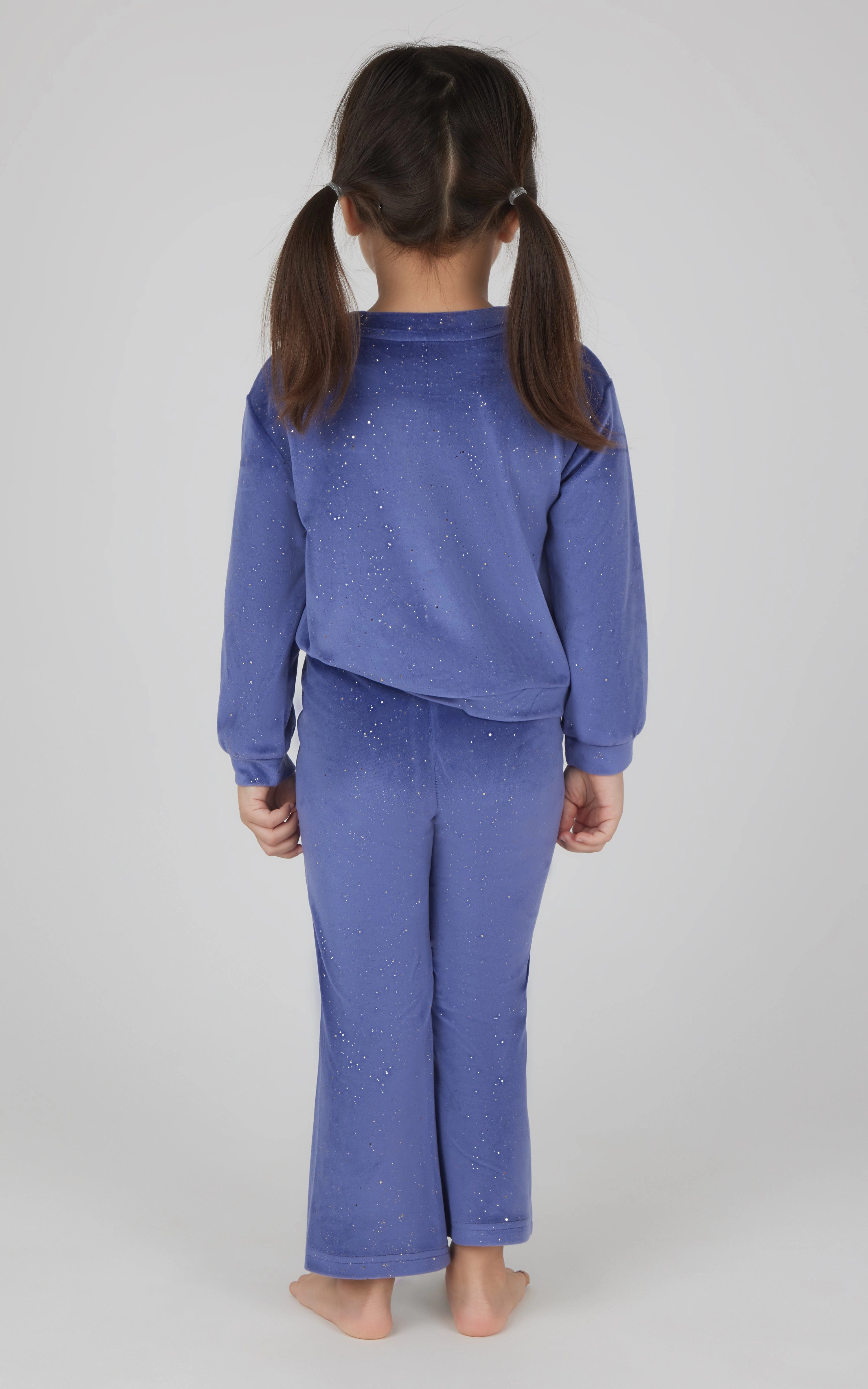 Toddler 2 PC Speckled Velour Crew Neck Top and Flared Leg Pant