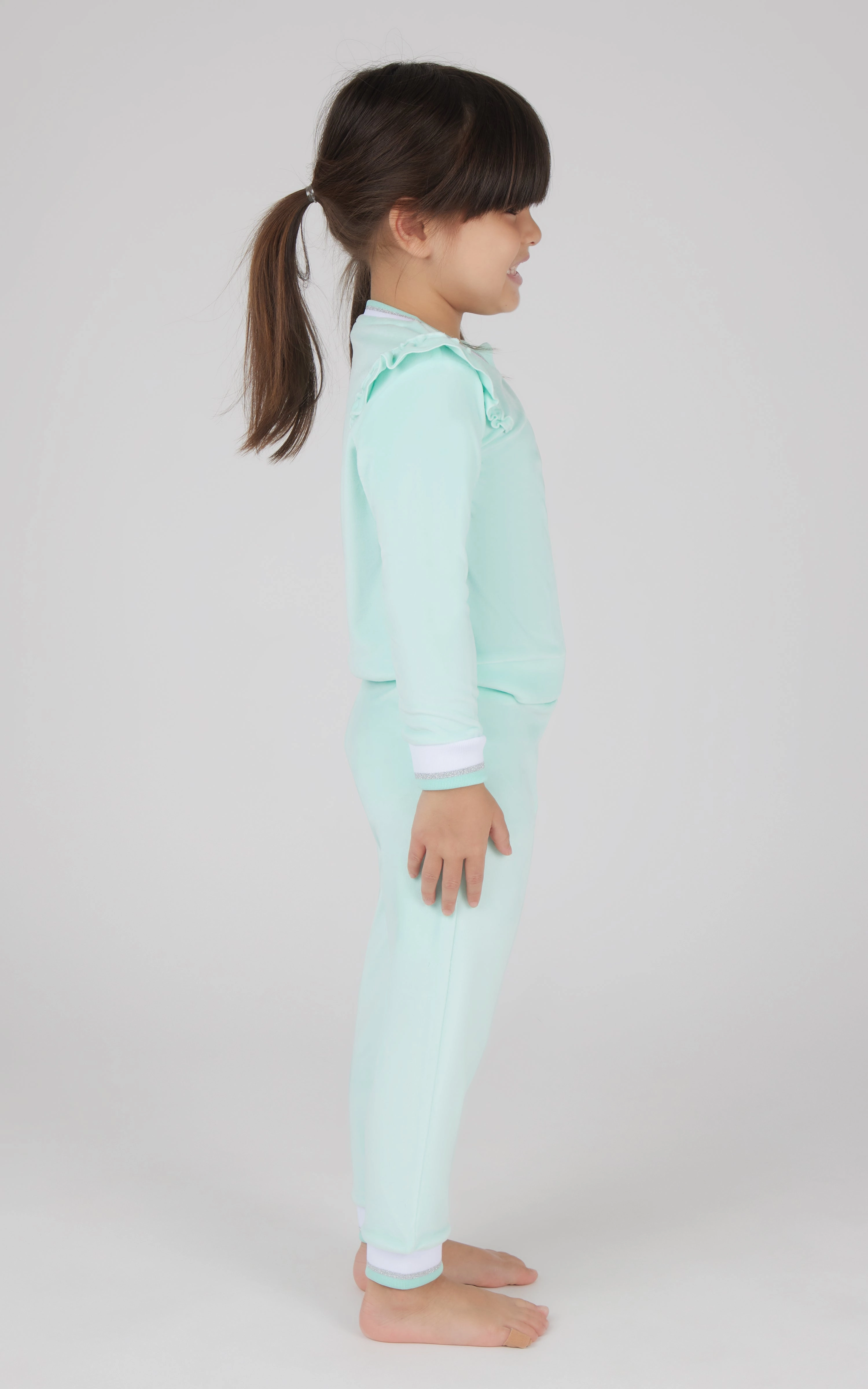 Toddler 2 PC Velour Ruffle Sweatshirt and Jogger