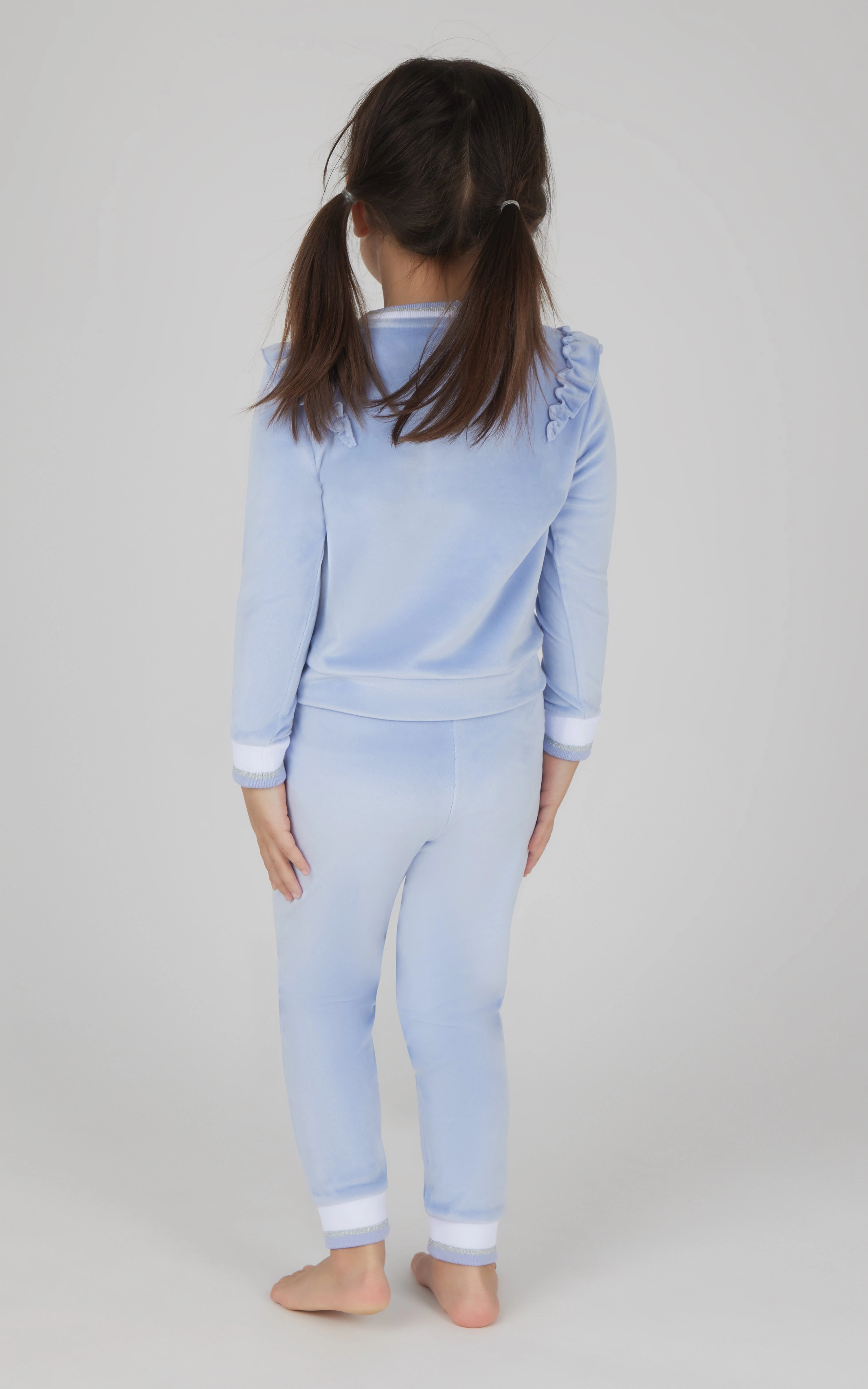 Toddler 2 PC Velour Ruffle Sweatshirt and Jogger