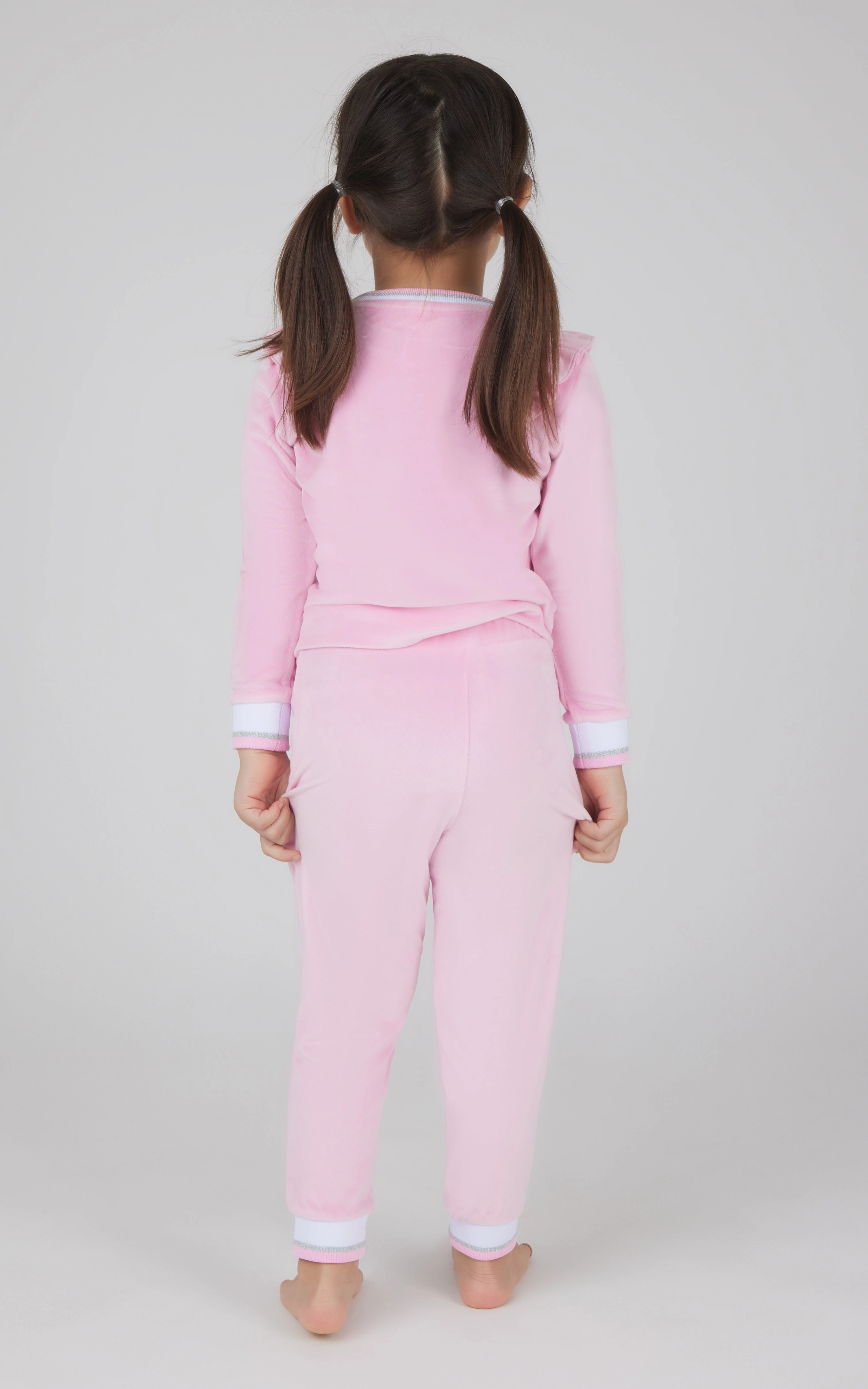 Toddler 2 PC Velour Ruffle Sweatshirt and Jogger