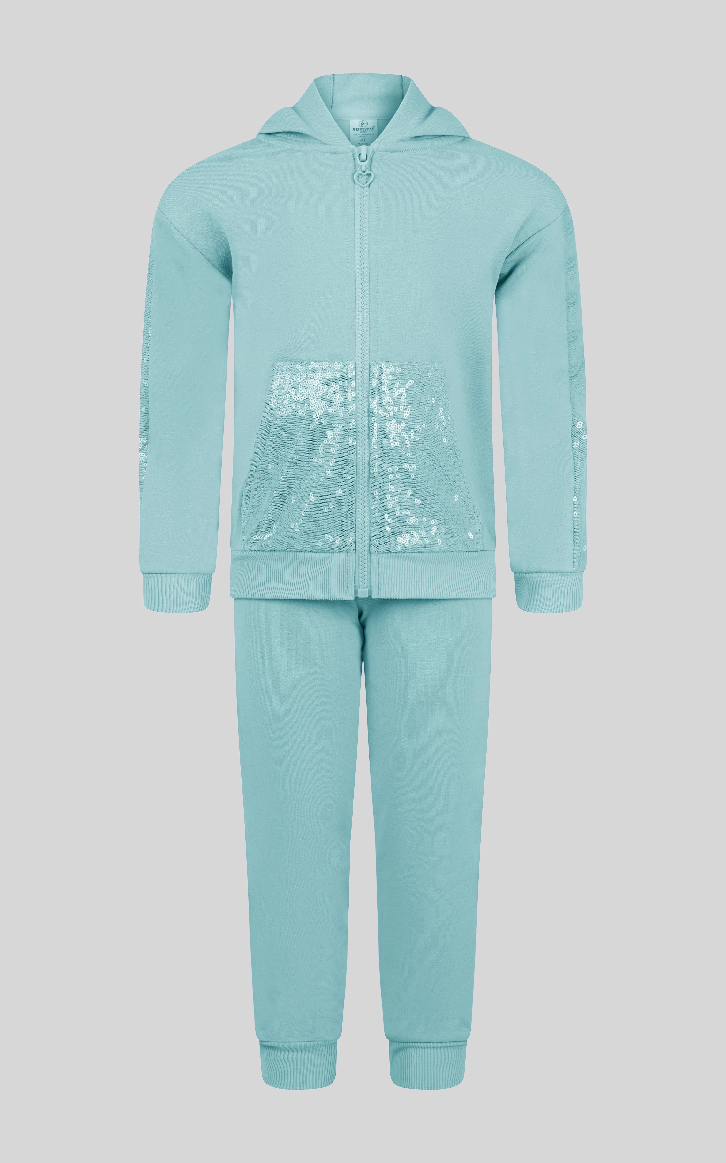 Toddler Girls 2 PC Brushed Terry Hoodie Jacket and Jogger