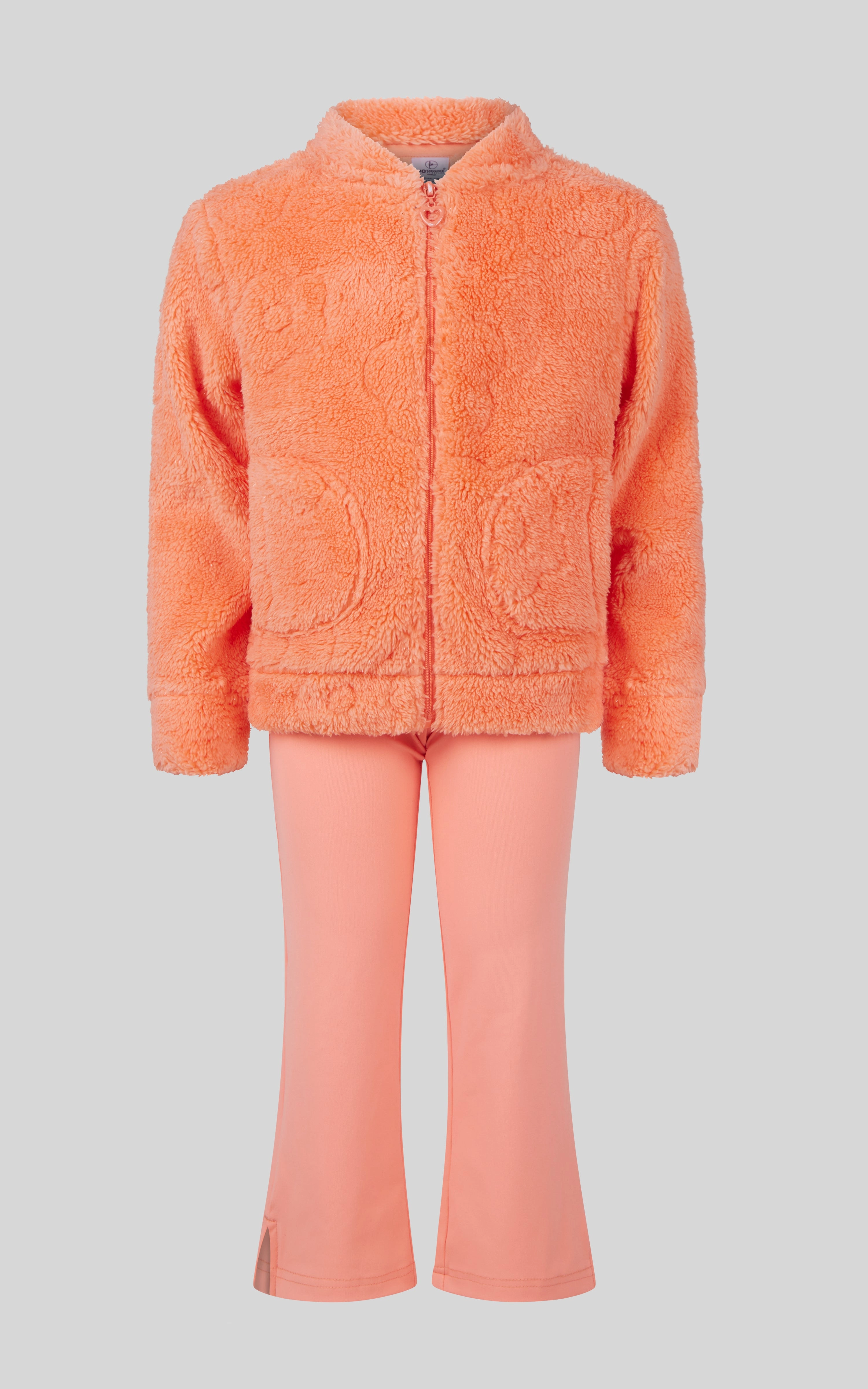 Toddler Girls 2 PC Jacquard Bomber Jacket and Flare Leg Pant