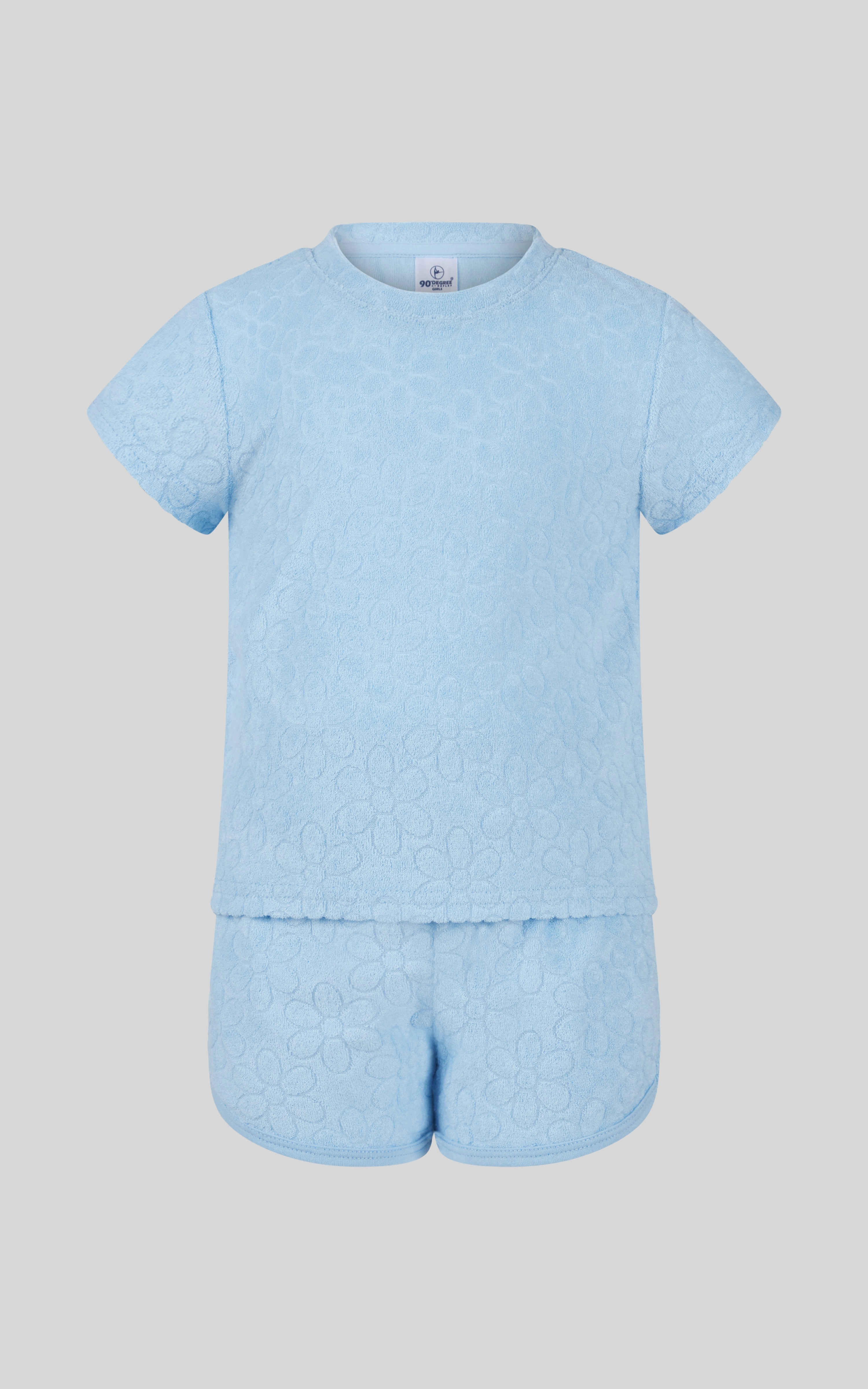 Toddler Girls 2 PC Towel Terry Short Sleeve Top and Dolphin Short