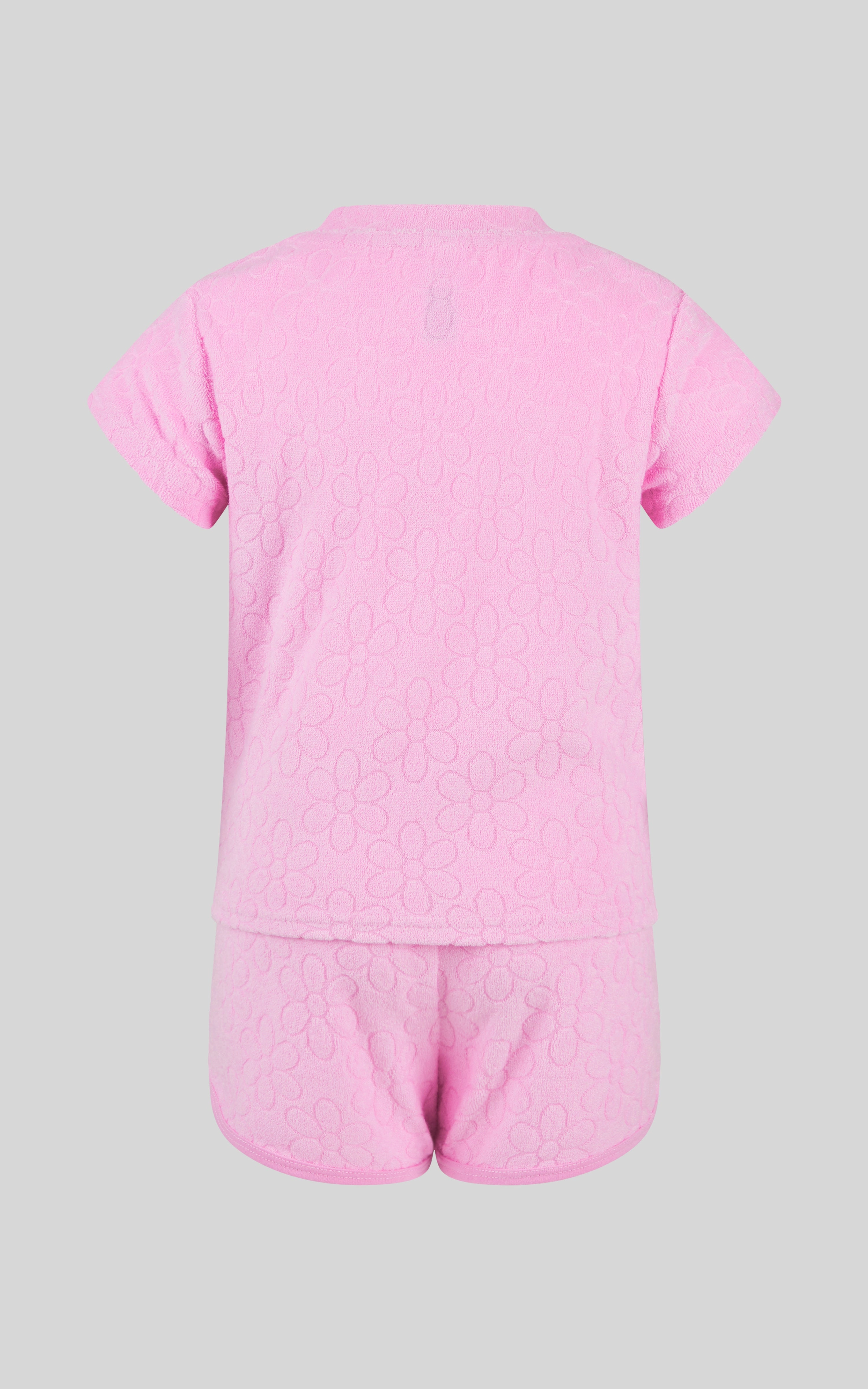 Toddler Girls 2 PC Towel Terry Short Sleeve Top and Dolphin Short