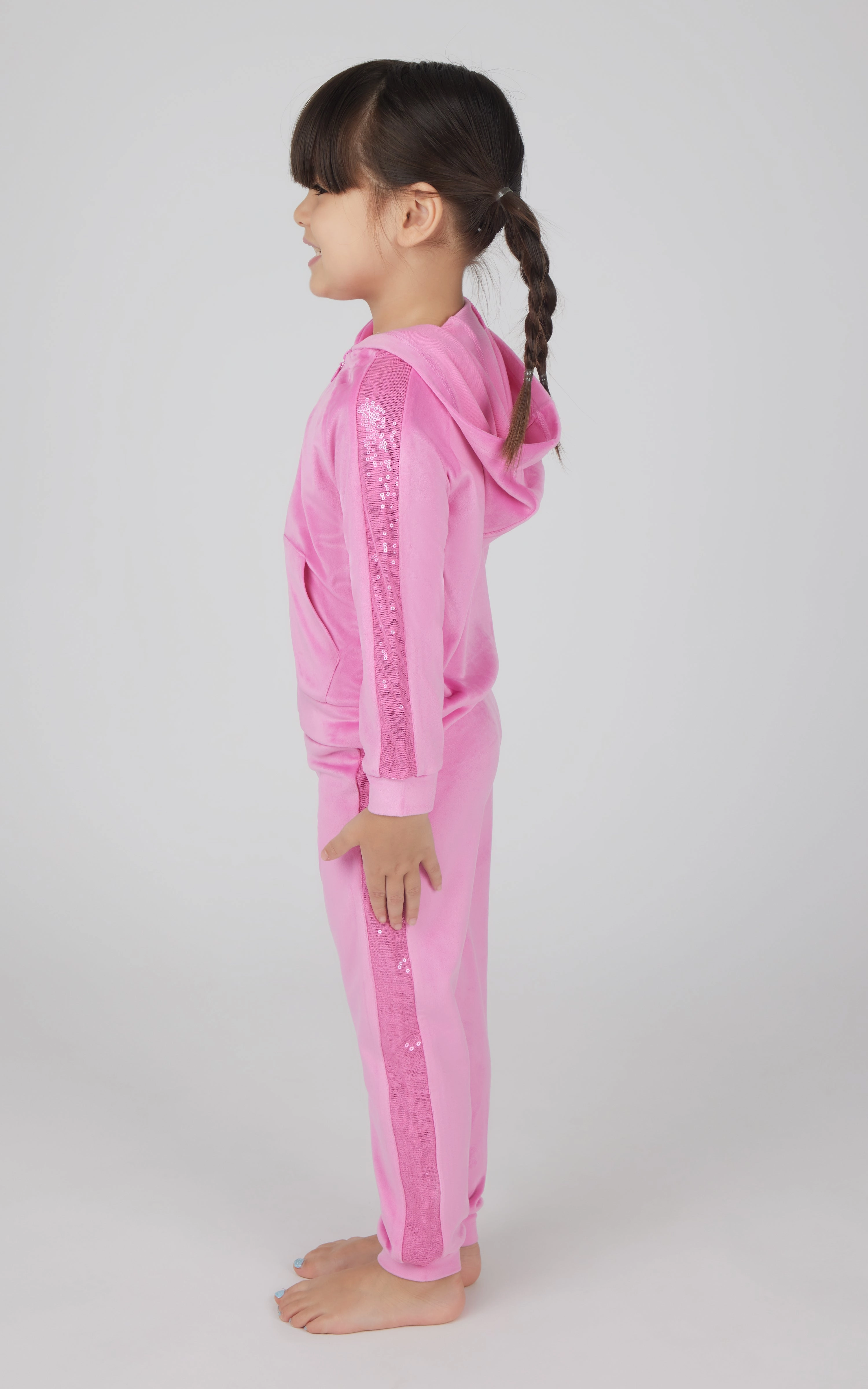 Toddler Girls 2 PC Velour Hoodie Jacket and Jogger
