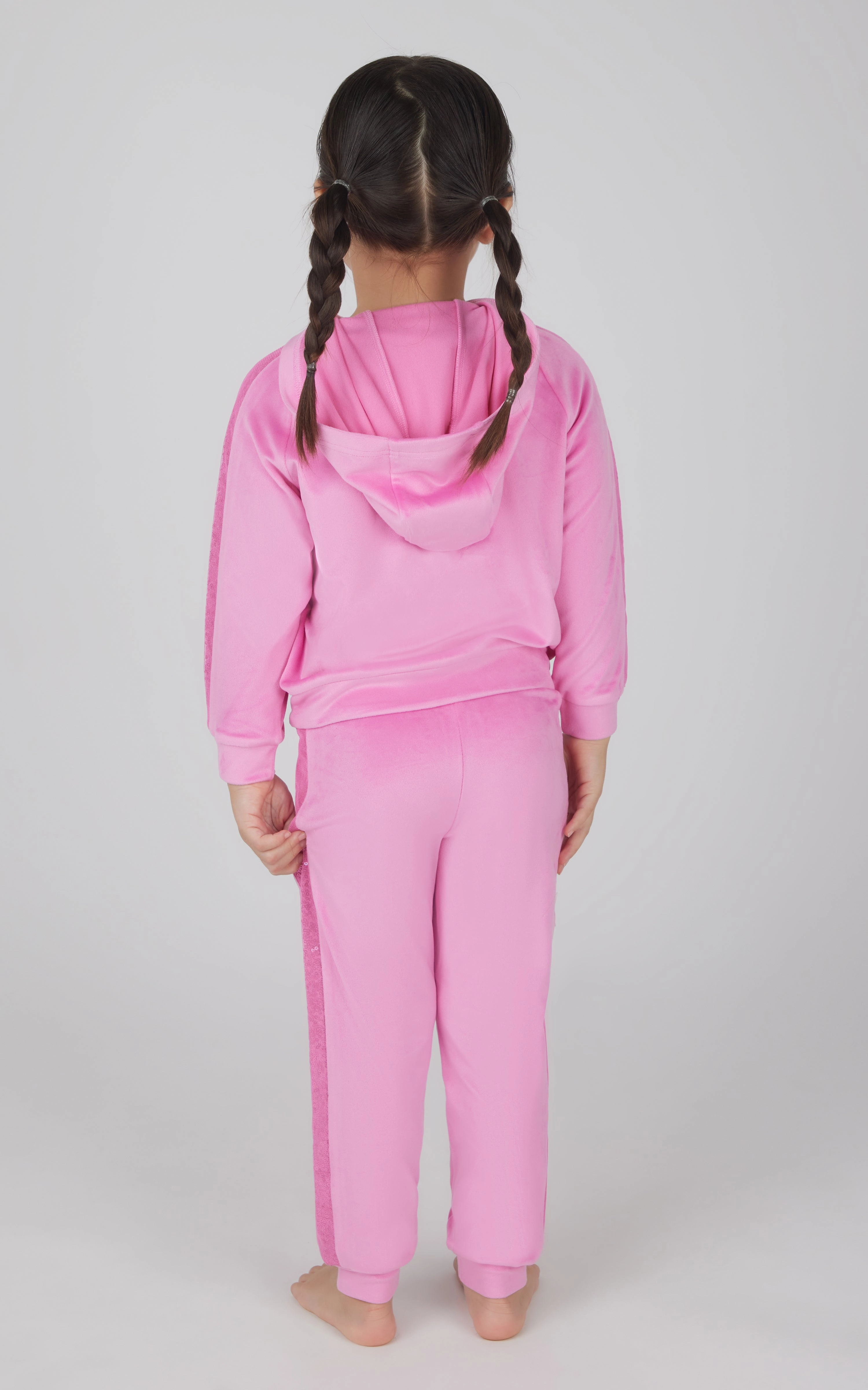 Toddler Girls 2 PC Velour Hoodie Jacket and Jogger