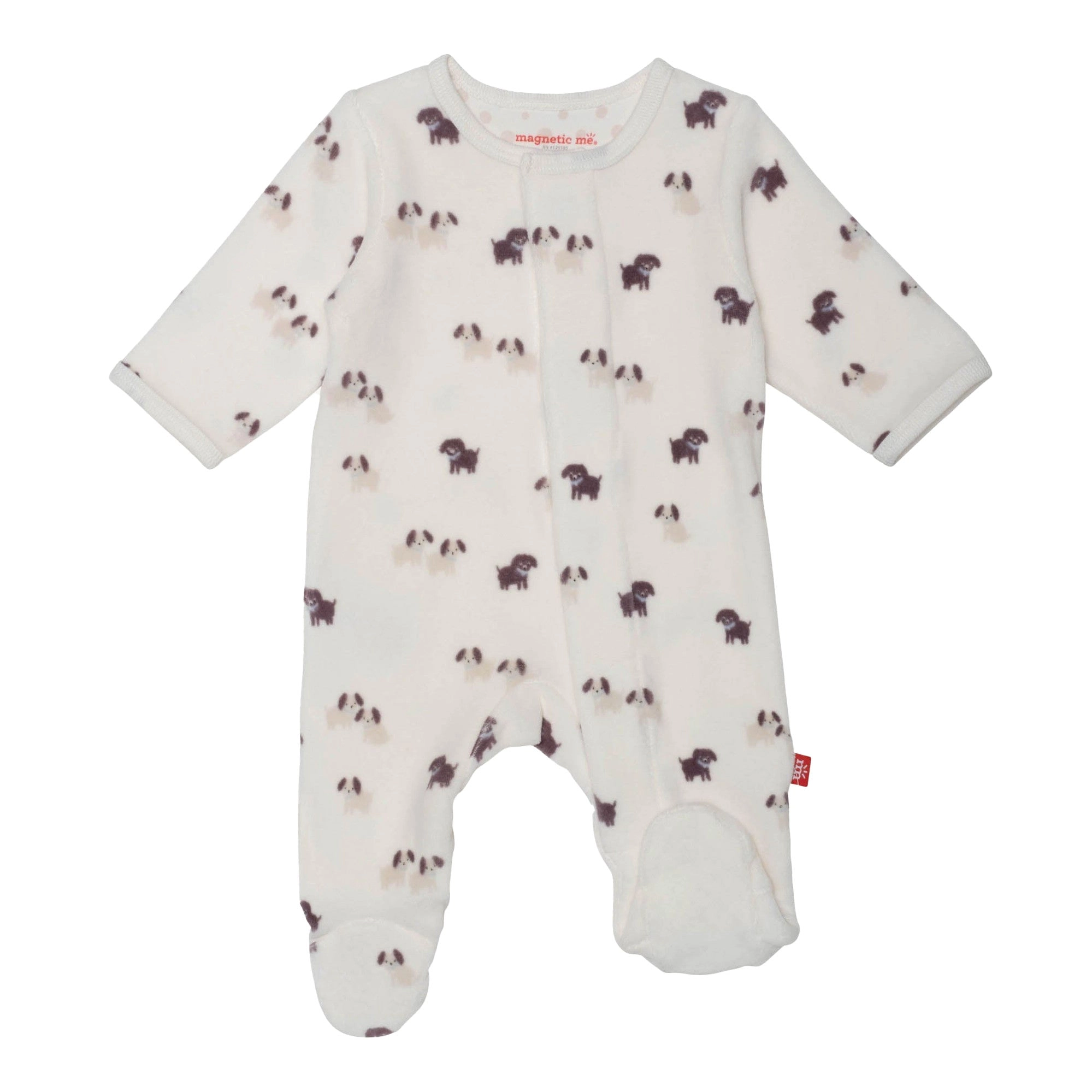 Velour Magnetic Footie - Puppy Love