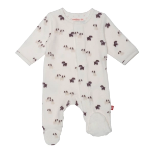 Velour Magnetic Footie - Puppy Love