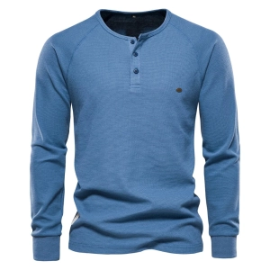 West Louis™ Men Long Sleeve Basic Breathable Pullover Shirt