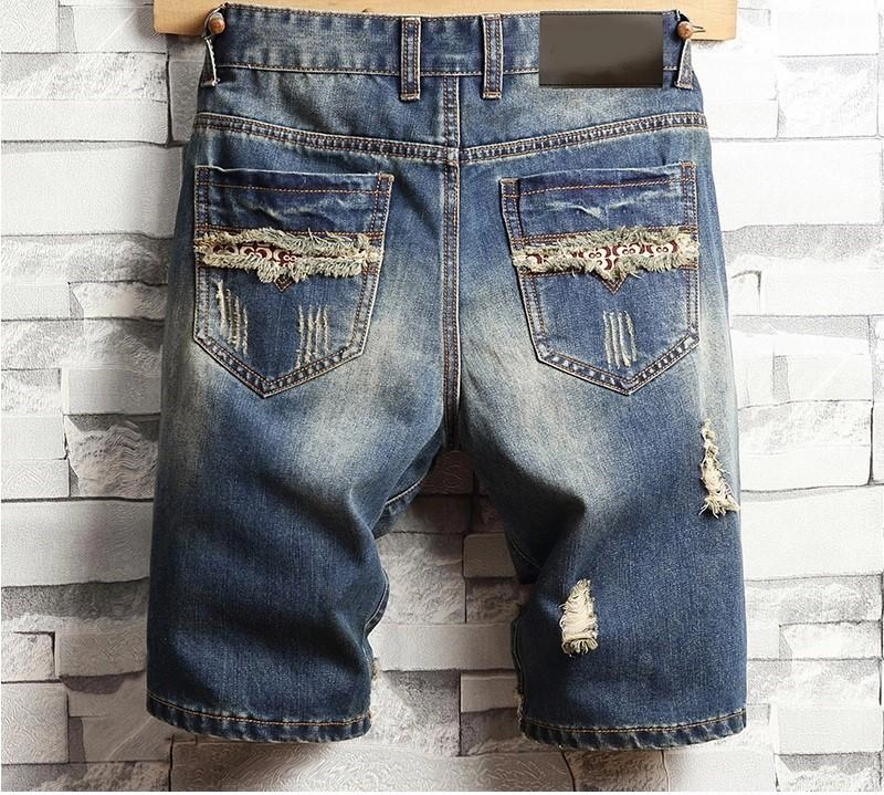 West Louis™ Ripped Bermuda Denim Shorts