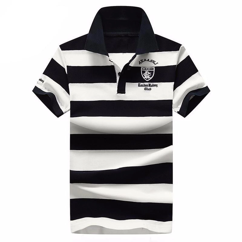 West Louis™ Summer Breathable Striped Polo