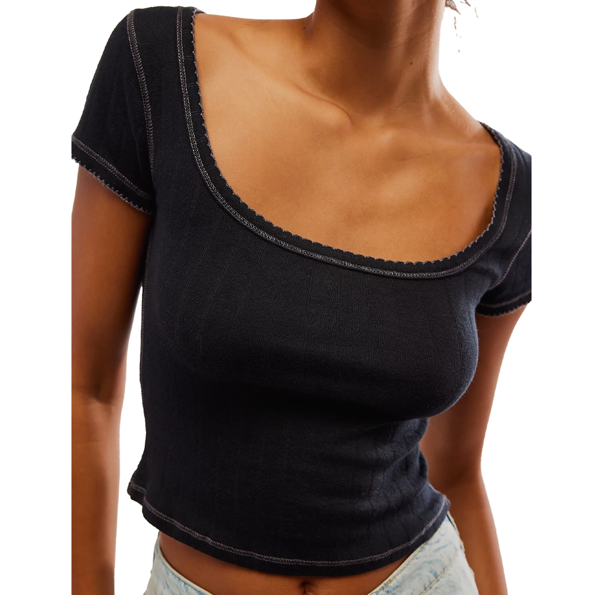 Women's End Gam Pointelle Baby Tee