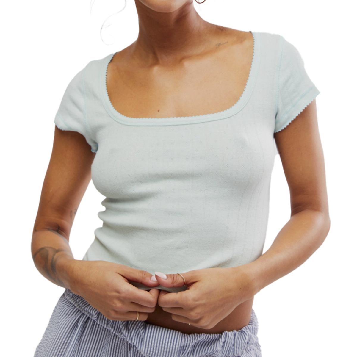Women's End Gam Pointelle Baby Tee