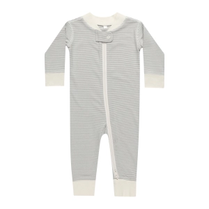 Zip Long Sleeve Sleeper - Blue Micro Stripe - FINAL SALE
