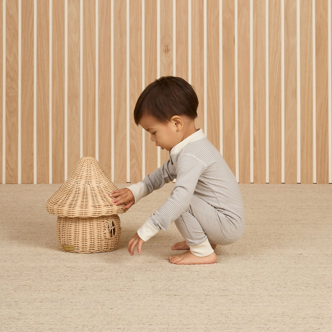 Zip Long Sleeve Sleeper - Blue Micro Stripe - FINAL SALE
