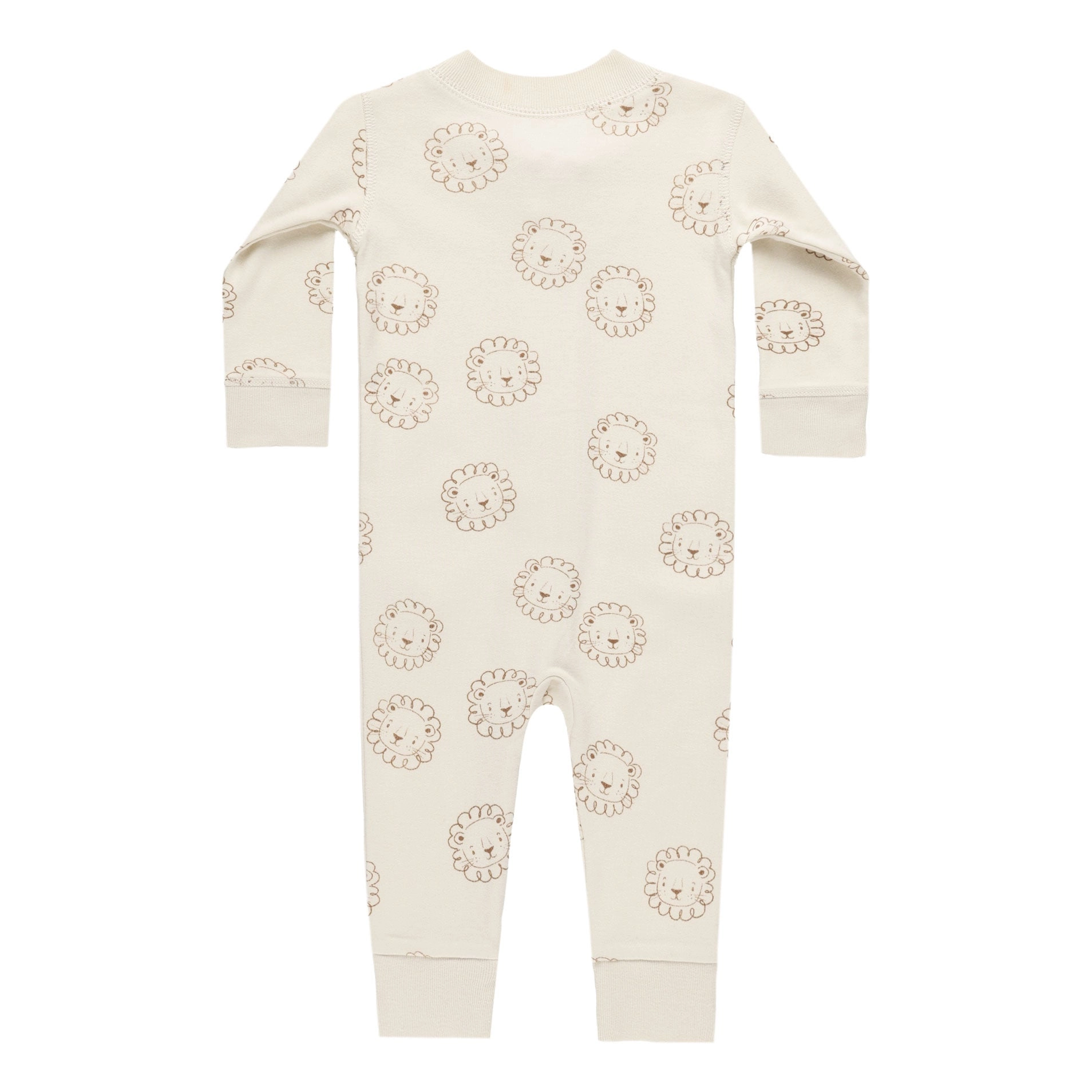 Zip Long Sleeve Sleeper - Lions - Natural - FINAL SALE