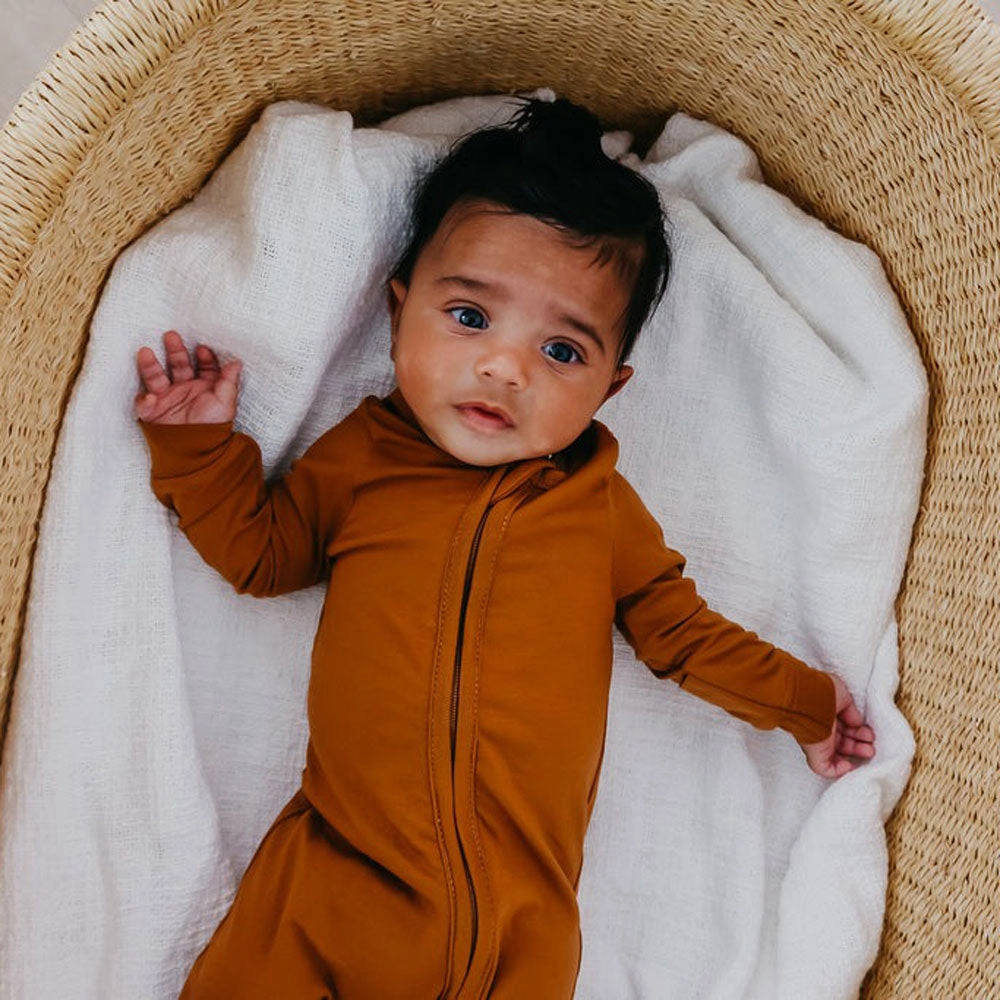 Zip-up Footie - Camel