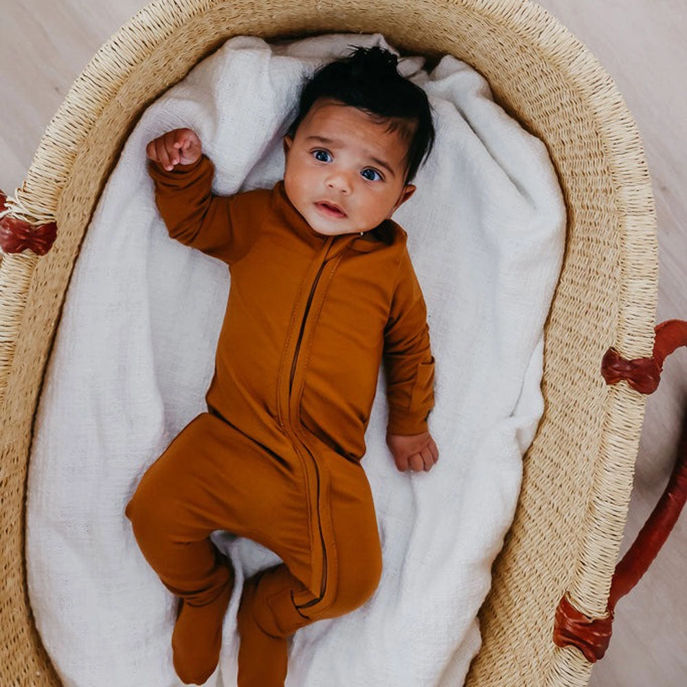 Zip-up Footie - Camel
