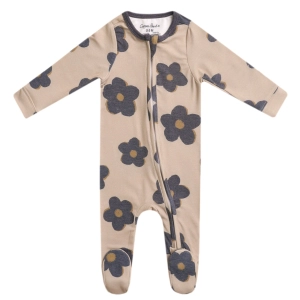 Zip-up Footie - Gemma in Tan