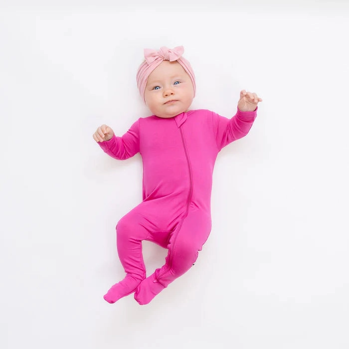 Zipper Footie - Raspberry