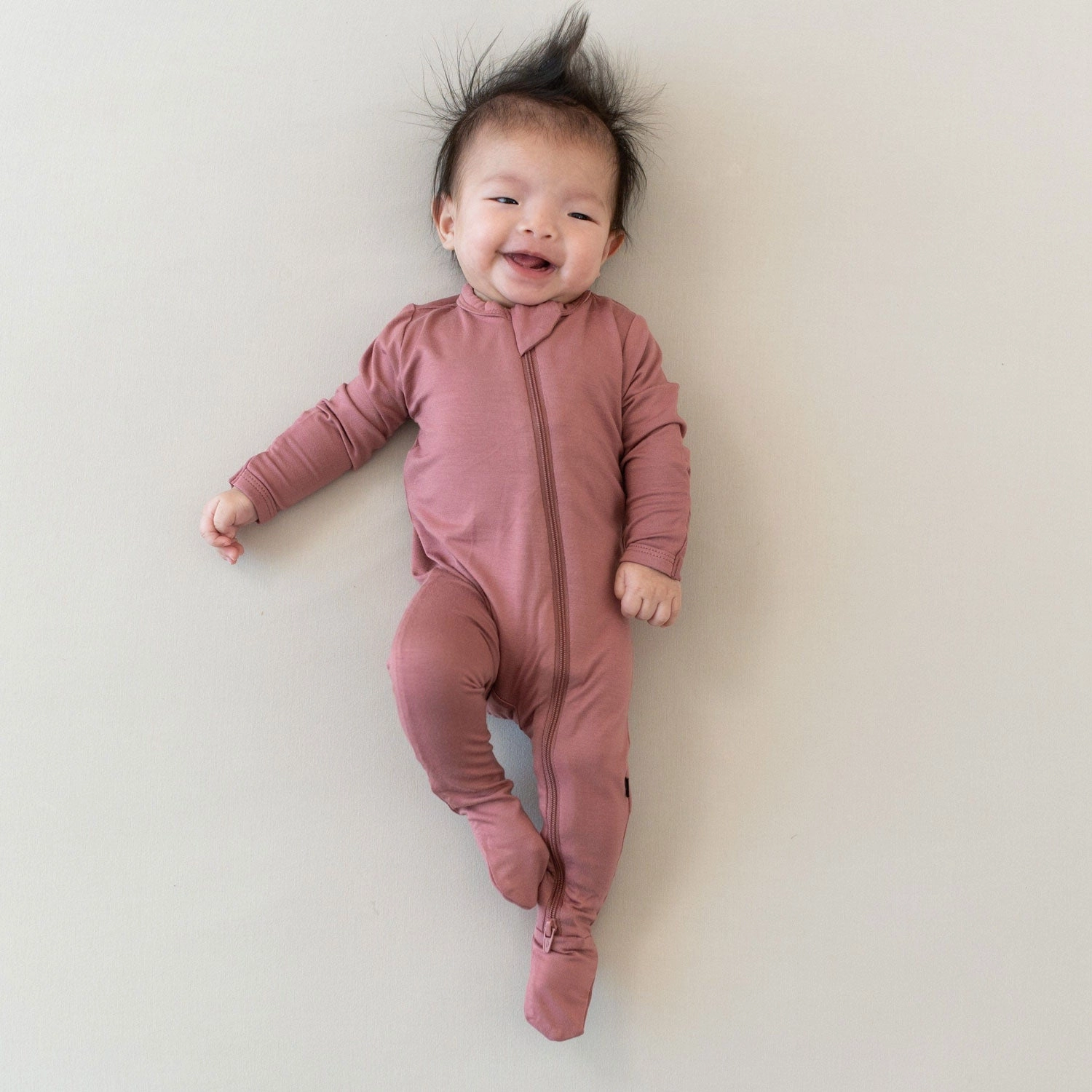 Zippered Footie - Dusty Rose
