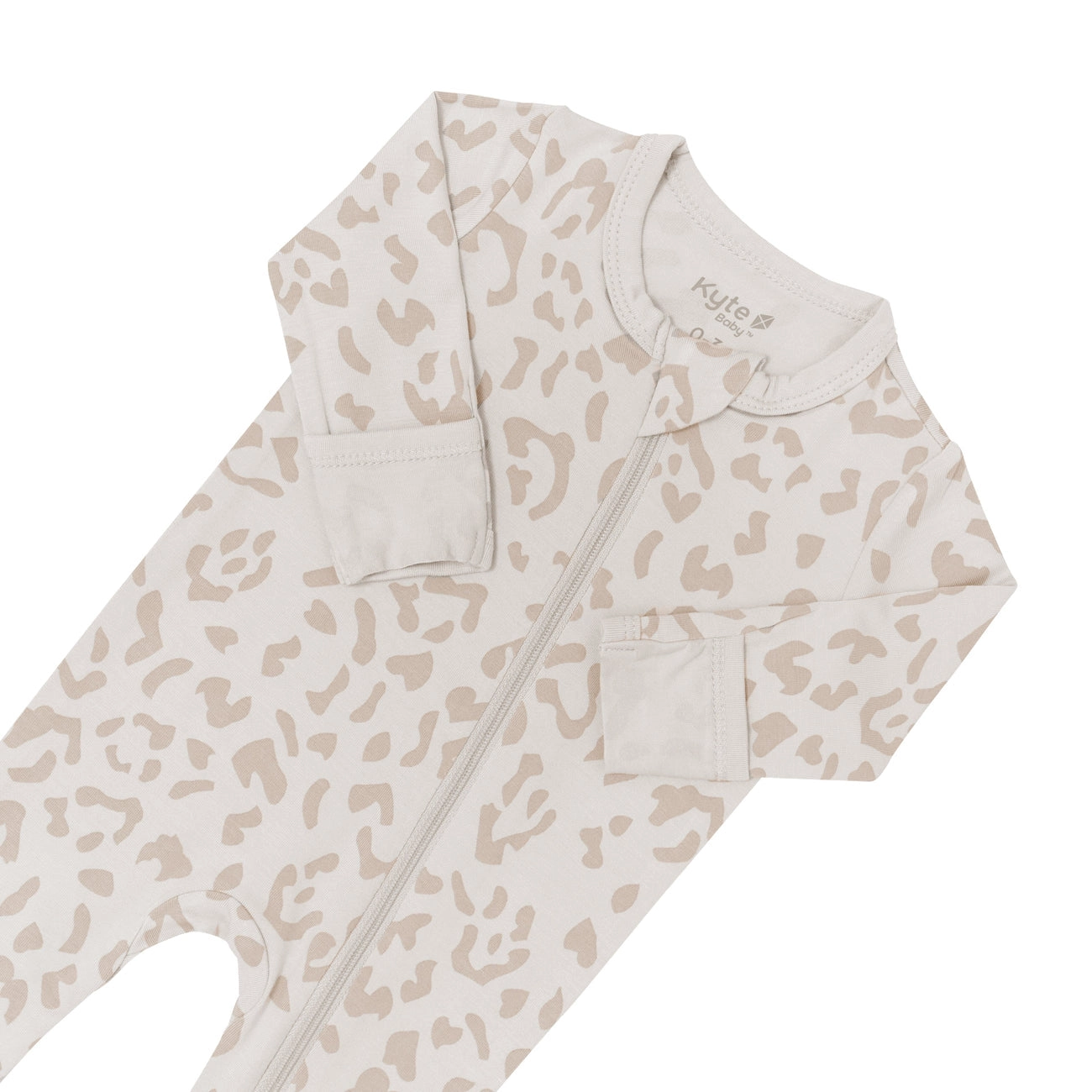 Zippered Footie - Oat Leopard