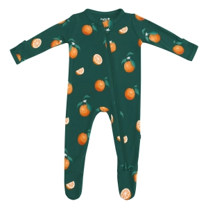 Zippered Footie - Orange
