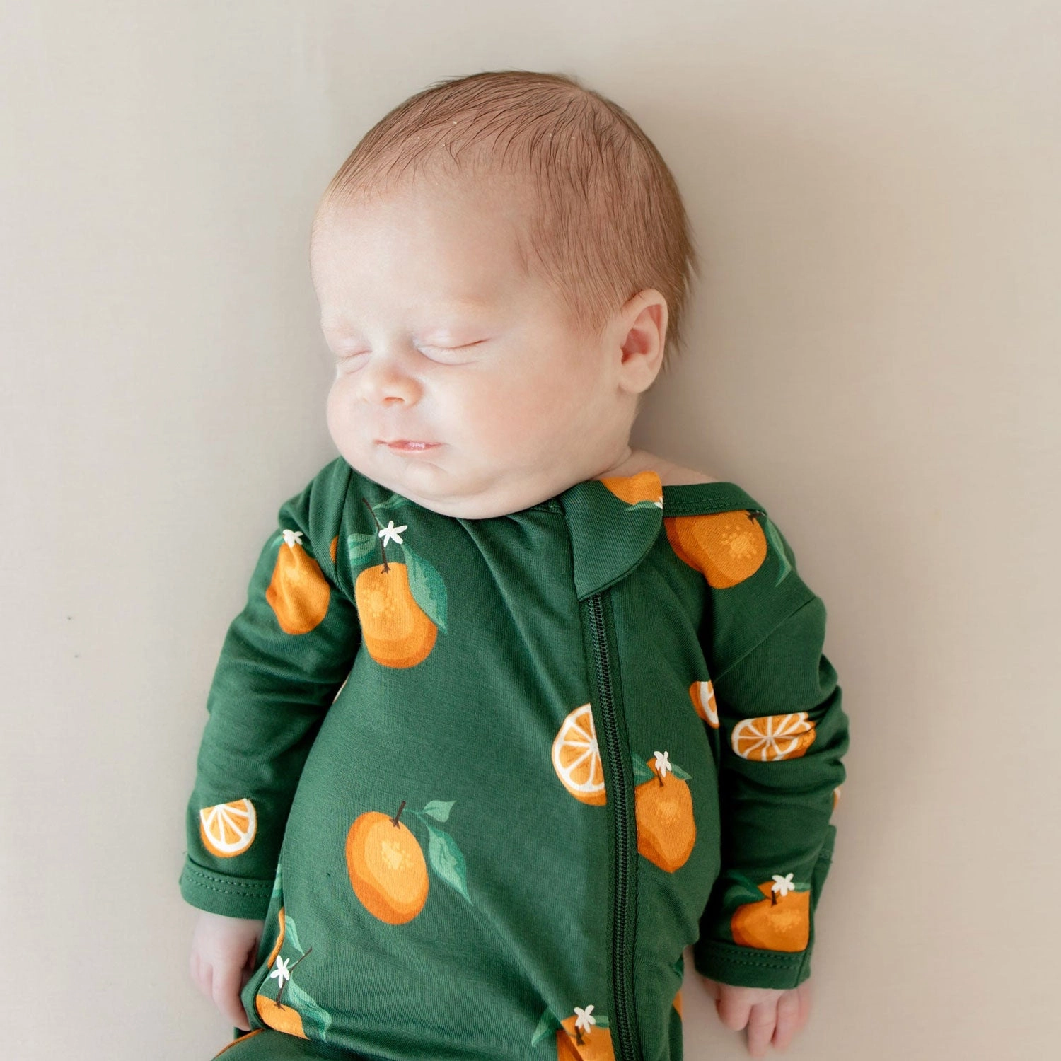 Zippered Footie - Orange