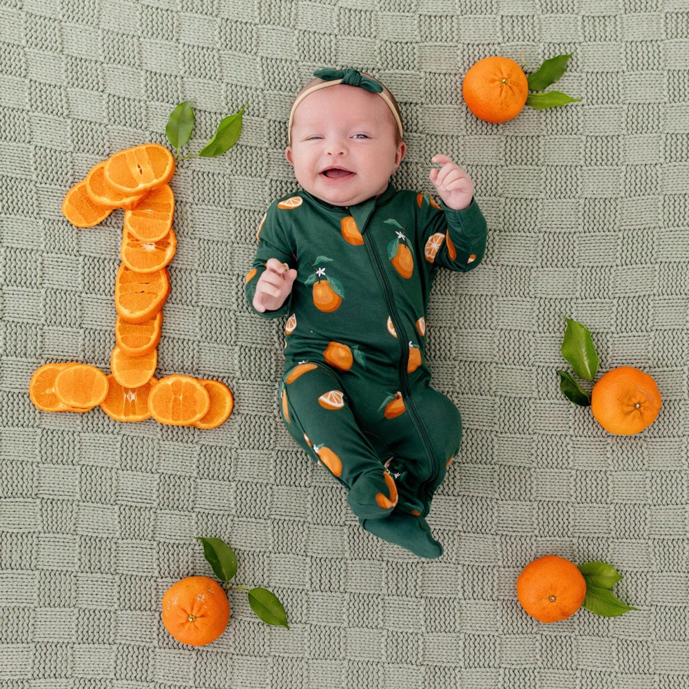 Zippered Footie - Orange