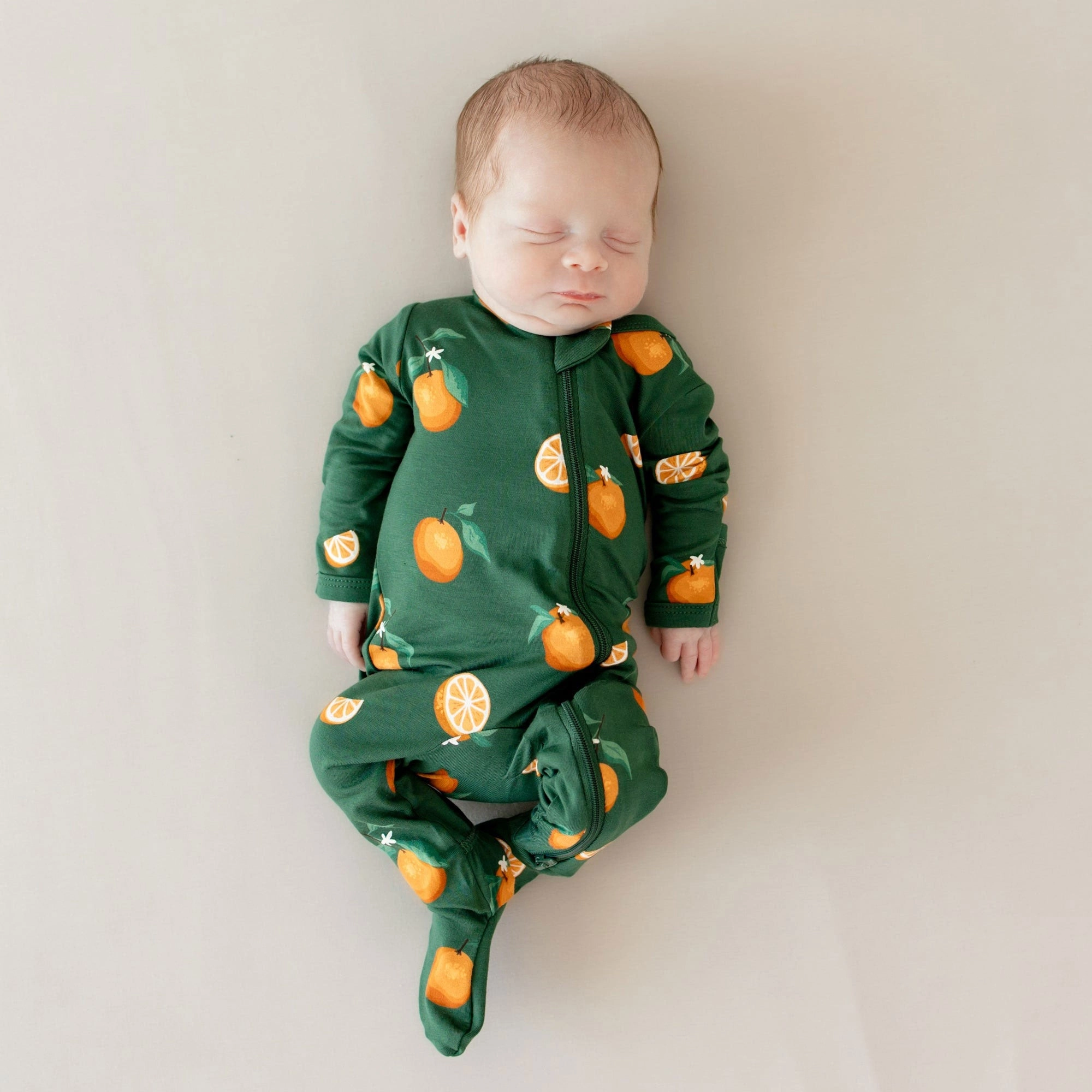Zippered Footie - Orange