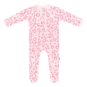 Zippered Footie - Sakura Leopard